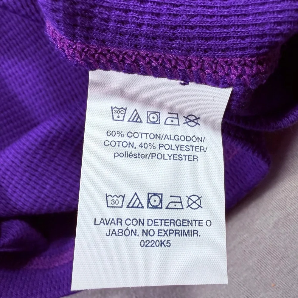 NEW Polo Ralph Lauren Mens Purple Waffle Knit Thermal Sleepwear Top Large NWT